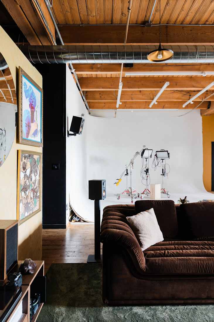 An Artist Turned a Raw Rental Into a Moody Live/Work Space